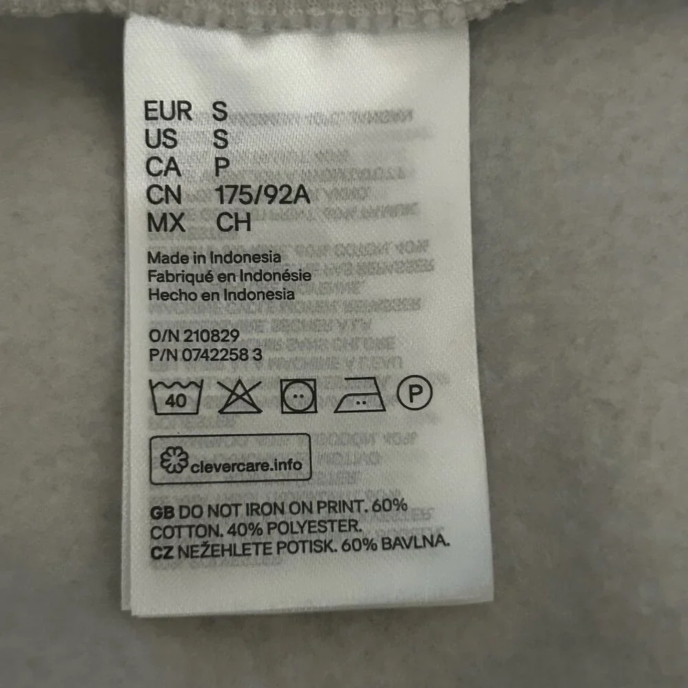 NWOT H&M Men's L'atelier Archives Hoodie, Beige, size S - Picture 9 of 11